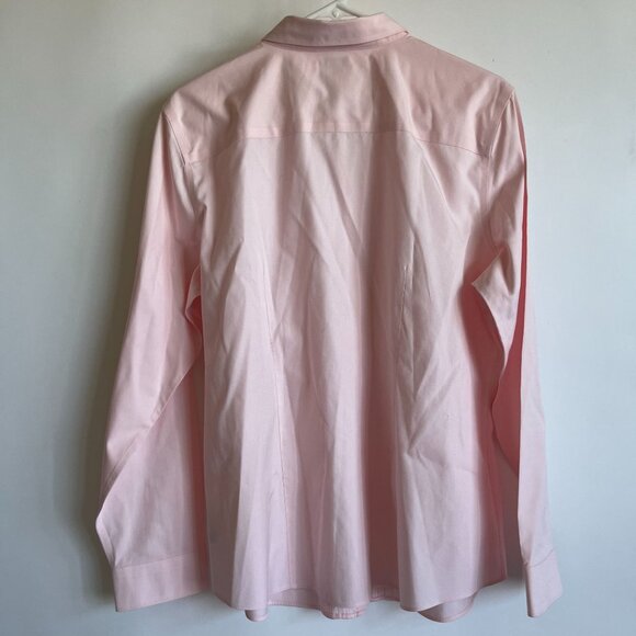 L.L.Bean Womens Pink Wrinkle-Resistant Cotton Shirt Large Long Sleeve Button New - Picture 2 of 9